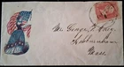 65 Civil War Patriotic - Pretty Red & Blue Standing Female Holding a Flag