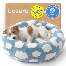 LE SURE 27in Donut Dog  Cat Bed Round Plush Shaggy, AntiSlip Blue