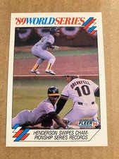 Rickey Henderson 1990 fleer '89 World Series #11 Oakland Athletics