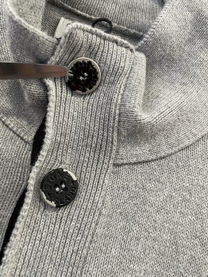 H70#Stone Island Half Button Knit Sweater Men's Small Compass