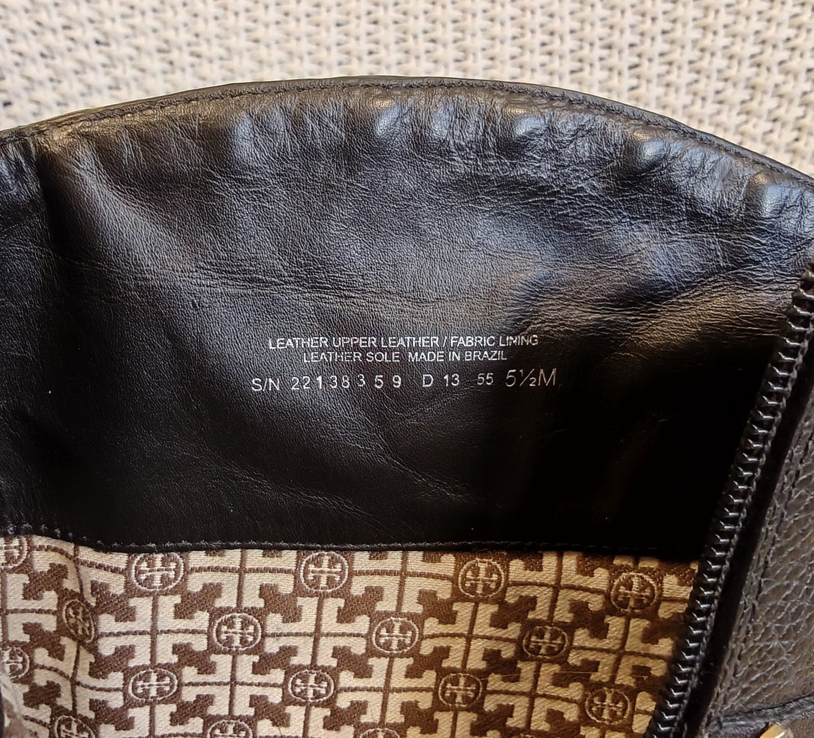 Tory Burch Women's Black Leather Studded Full Zip Knee High Riding Boots, Sz 5.5 thumbnail 9