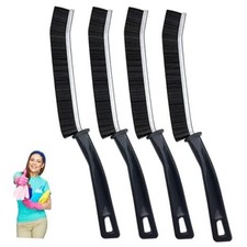 4-Piece Multi-Function Crevice Cleaning Brush Household Hard Bristle Black