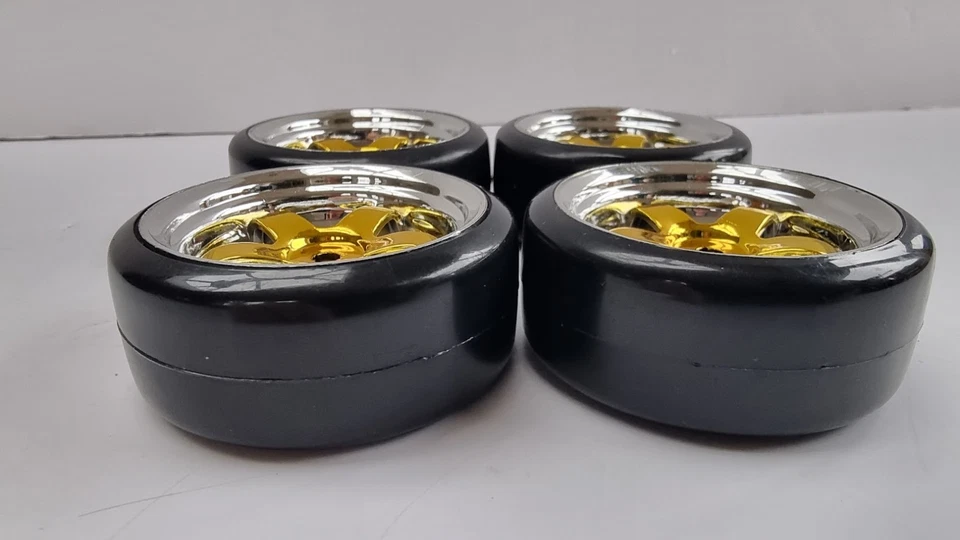 1/10 12mm 62mm Drive Gold Silver Hex RC Car Wheel Tyre Rim Set For Rally RC Car - Image 3 of 4