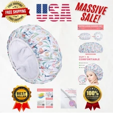Fashionable Reusable Shower Cap - Triple Layer for Ultimate Hair Protection