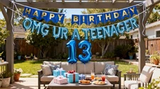 13th Teenager Birthday Party Decorations for Boys Girls, Blue Decorations OMG...