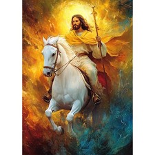 Jesus Diamond Painting Kits for Adults, DIY 5D Jesus and Horse Diamond Art Kits
