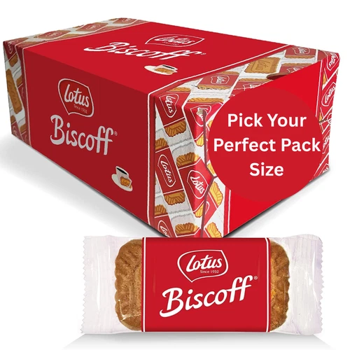 100  x Lotus BISCOFF Original BISCUIT Caramelised INDIVIDUAL Wrapped PORTION UK