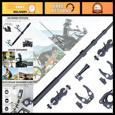 Aluminum Motorcycle Camera Mount for Insta360 GoPro DJI - Durable, Adjustable, L