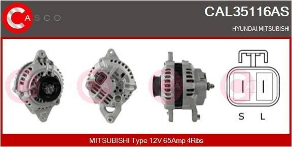 CASCO CAL15256AS Alternatore 140A 12V per VW PASSAT (3B3) PASSAT Variant (3B6) - Immagine 2 di 4