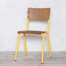 YELLOW STACKING CHAIR VIBRANT RETRO STYLE RESTAURANT BAR CAFE DINING CHAIR