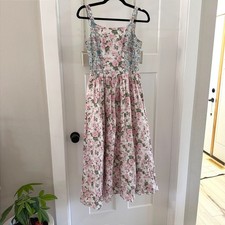 LoveShackFancy Liberty Fabric Ditsy Floral Midi Dress Cotton Size 00 Cottagecore