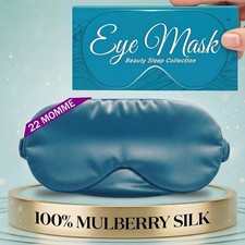 SLEEP SANCTUARY 100 Pure Mulberry Silk Sleep Mask - 22 Momme Light Blocking ...