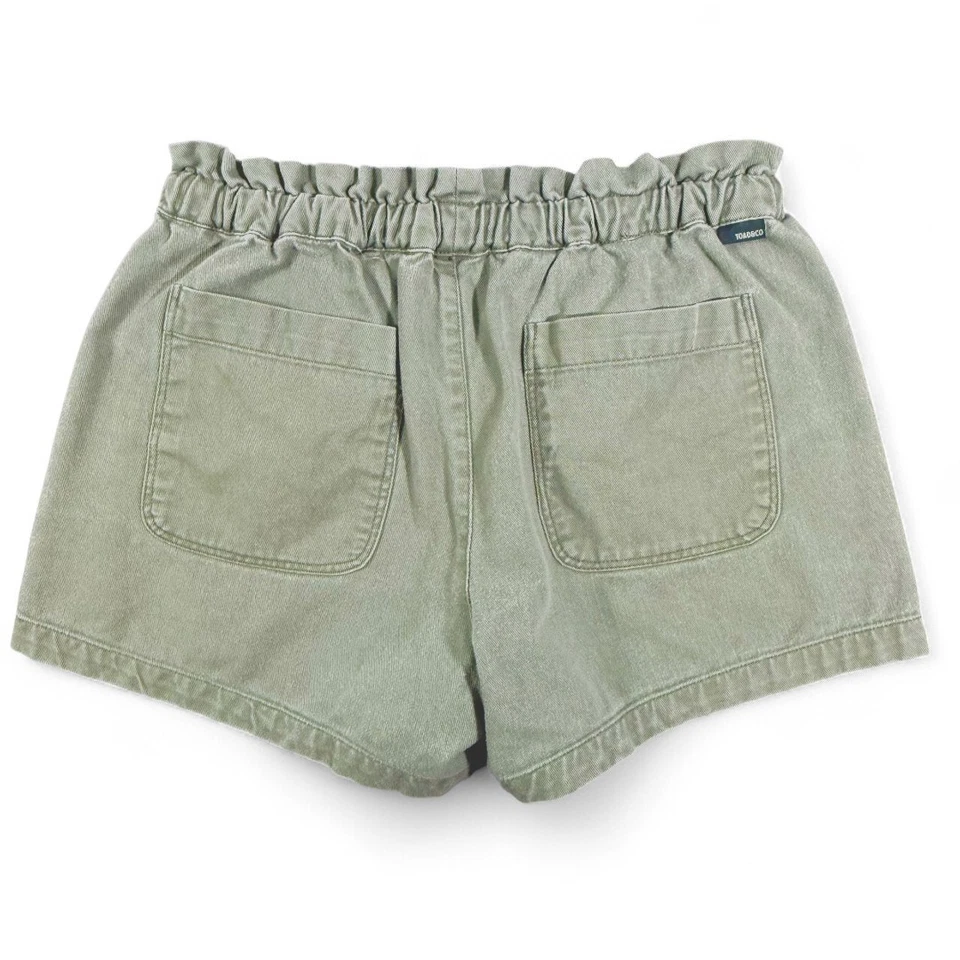 Toad&Co Molera Pull On Shorts Womens XS Organic Cotton Caterpillar Olive Green - Image 4 of 4