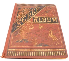 Vintage Victorian Scrapbook Album Old Ads Holiday Cards TLC Condition