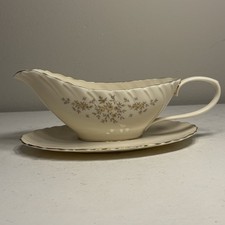 Lenox Gaylord H501 Gravy / Sauce Boat with Attached Under Plate