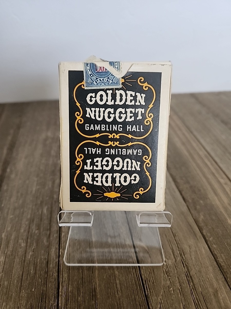 Golden Nugget BLACK Playing Cards VINTAGE Las Vegas Gambling Hall