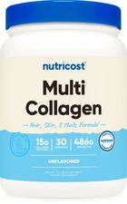 Nutricost Multi Collagen Protein Complex Powder (30 Servings) Unflavored