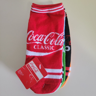 Coca Cola 5 Pairs No Show Socks Size 9-11 Orange Fanta Sprite Zero Diet Coke