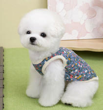 Renewal Korean Retro Floral Quilted Dog Vest Puppy Grandma Winter Fleece Pet