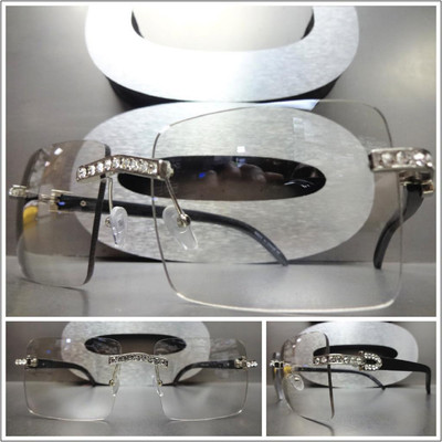 EASON Eyewear Modische Klare Retro Hip Hop Rapper Brillengläser Rahmenlos