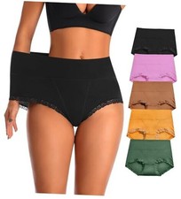 High Waisted Womens Cotton Underwear Tummy Control X-Large Multicolor 3