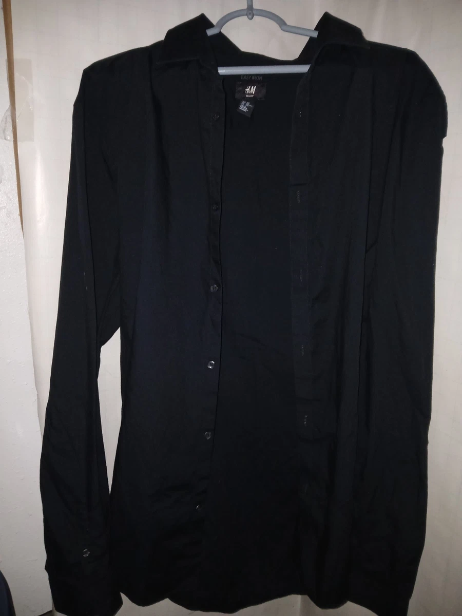 h and m black dress shirt Black Shirts for Men | Button-Up, Linen & Dress Shirts