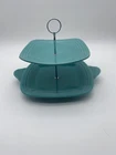 Fiestaware tiered Tidbit/Tea Treat Tray In Turquoise