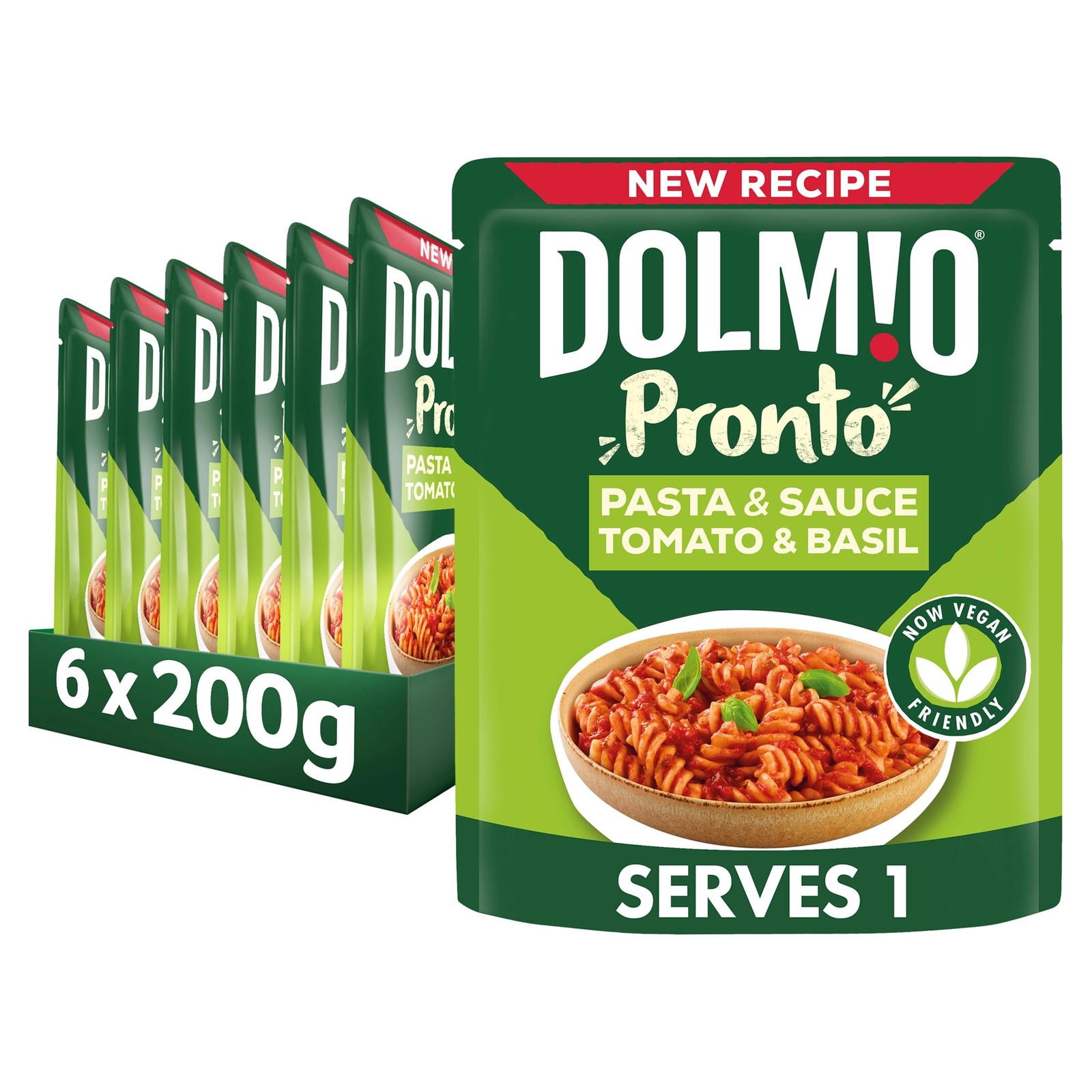 Dolmio Pasta Pronto Tomato & Basil Microwave Fusili with 200 g (Pack of 6)