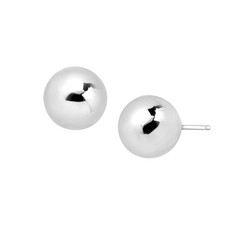 Welry 8mm Ball Stud Earrings in 14K White Gold