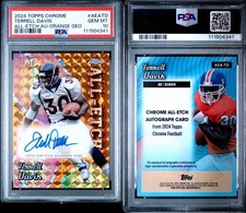 2024 Topps Chrome All-Etch Orange Geometric 7/25 Terrell Davis PSA 10 Auto