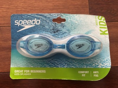 New! Speedo Kids Best Fitting Goggle Anti Fog Swim Goggle Age 3-6 Clear Blue