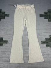 Aritzia Babaton Kick Flare Time Pants Womens Small Beige Stretch Drawstring New