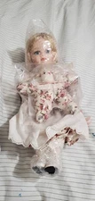 15” PORCELAIN DOLL WITH MUSICAL ROCKER NEW