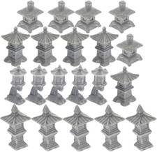 20Pcs Miniature Figurines Stone Pagoda,Mini Japanese Style Pagoda Lantern Bonsai