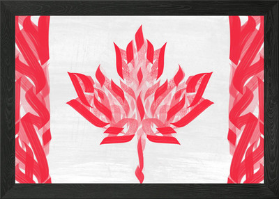 Kanada Flagge Calligrafiti gerahmtes Wandbild Poster Leinwanddruck Bild