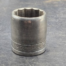 S-K SK TOOLS 40136, 1/2 drive 12pt Socket, size 1-1/8in., made in USA