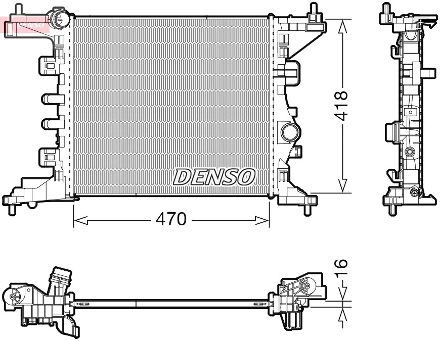 KÜHLER MOTORKÜHLUNG DRM20121 FÜR OPEL MERIVA/B/MPV B14/A14XER 1.4L 4cyl - Image 2 of 4