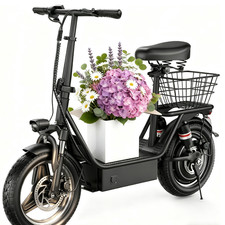 Electric Scooter with Seat 1500W 25MPH 35 Miles Range14" Tire with Basket US