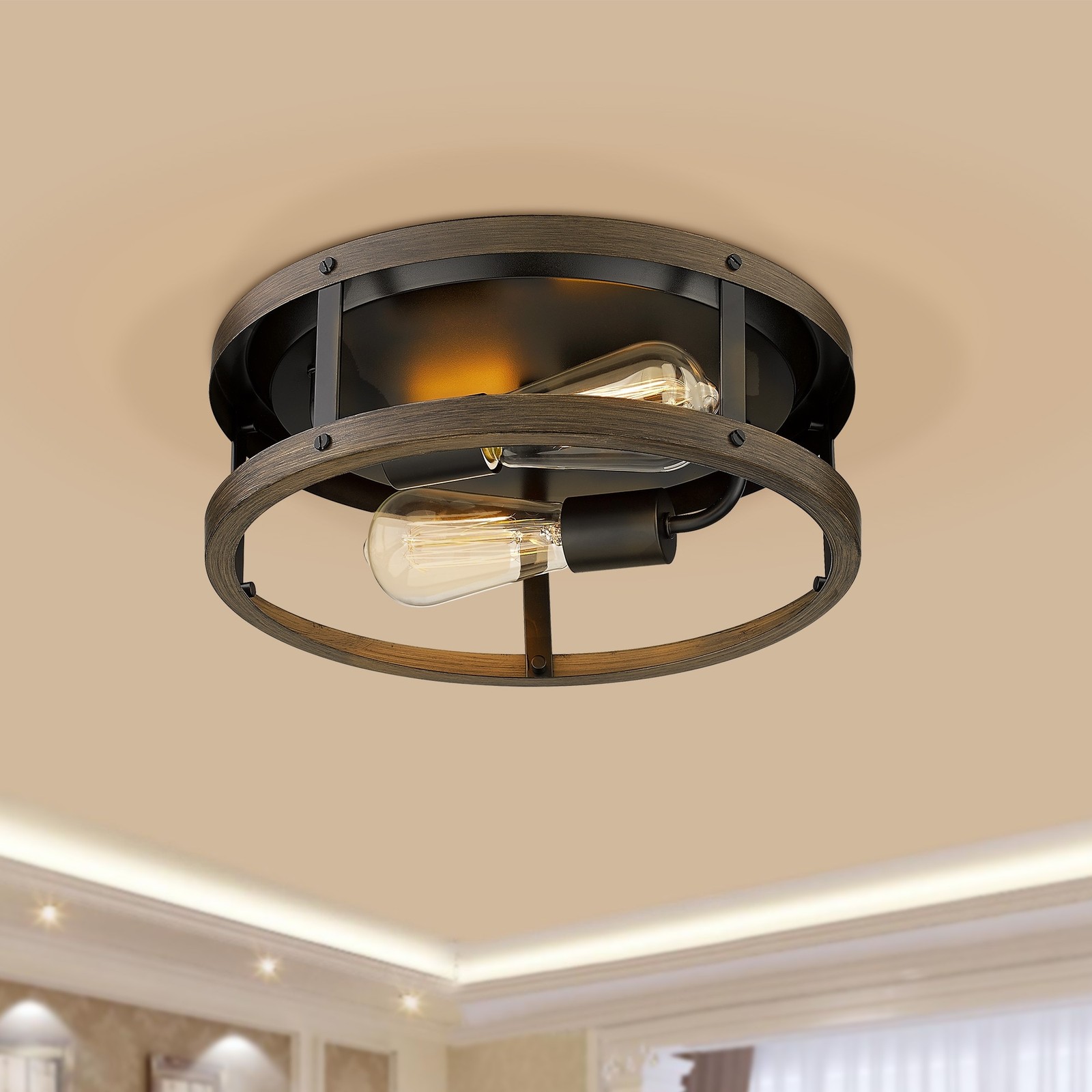 12.9 Inch Modern Semi-Flush Mount Ceiling Light Fixture