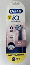 ORAL-B iO Gum Sensitive 6 Replacement Brush Heads Black Over 1 Yr. Supply- NEW