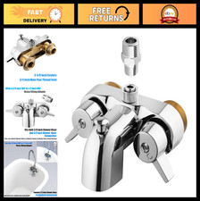 Vintage Clawfoot Tub Shower Diverter Kit, 3 3/8" Centers, Chrome Faucet  Riser