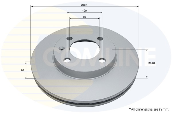 2 PCS COMLINE ADC1404V Brake Disc