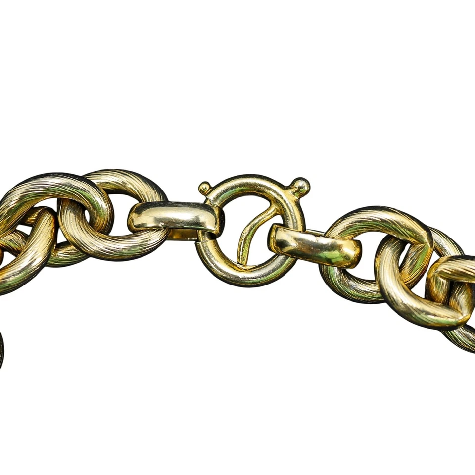 Brazalete de cadena de eslabones texturizados tono dorado Napier de colección temprana de los años 50 Foto 3 de 4