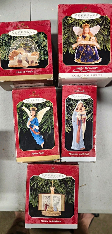 Hallmark Keepsake Religious Nativity Angels Christmas Ornaments Lot of 5