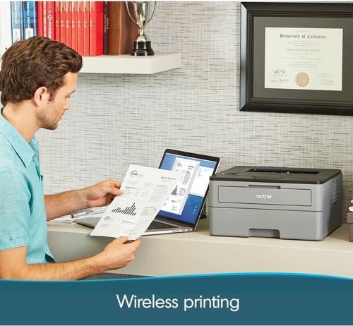 Brother Compact Monochrome Laser Printer, HL-L2350DW, Wireless Grey & Black  - Picture 4 of 8