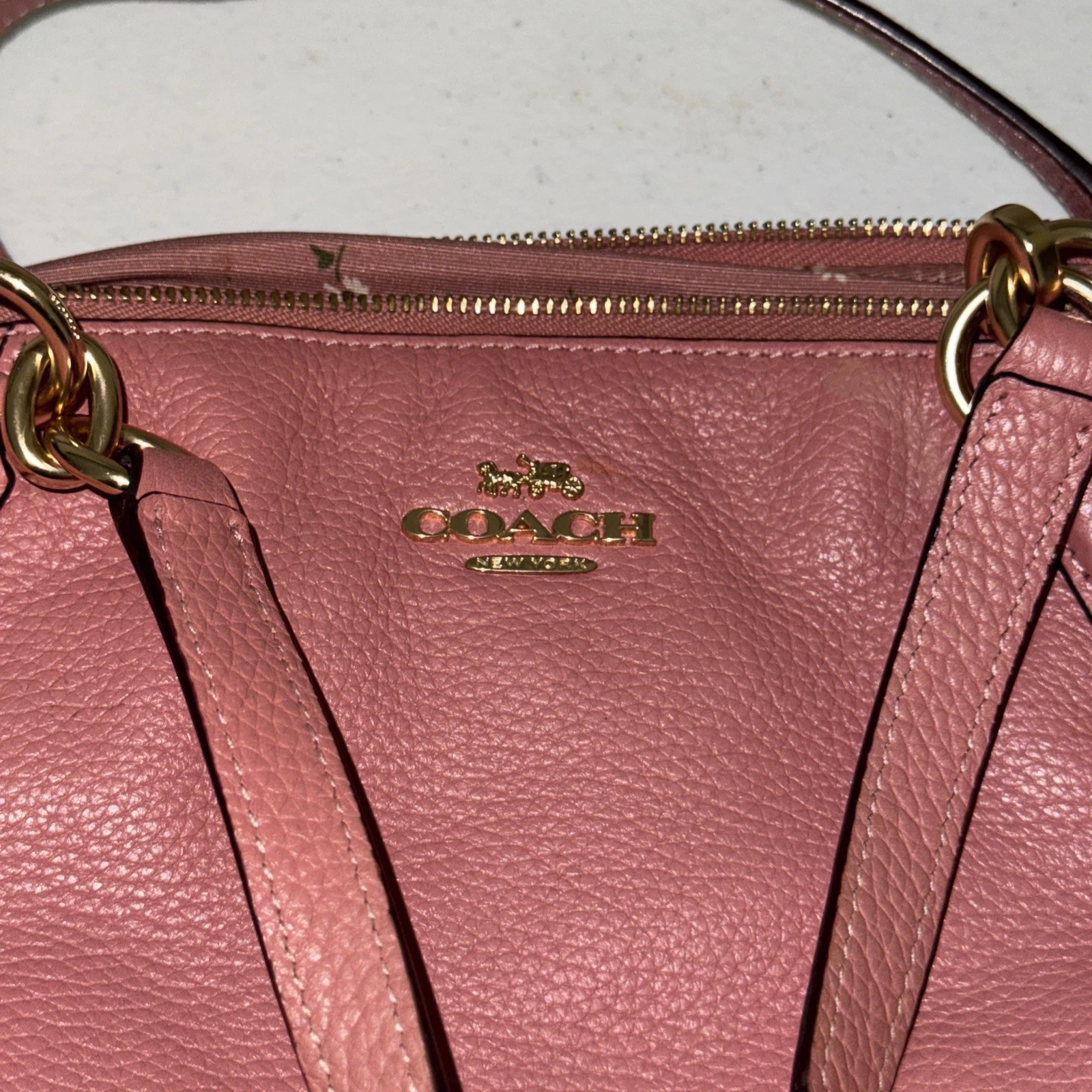 Coach F31077 piccolo Kelsey vintage pelle rosa ciottoli con tracolla Ditsy