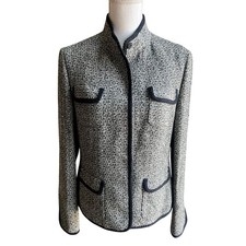 Charter Club black and white tweed jacket blazer size 10