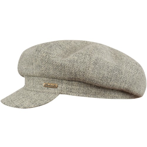 Sterkowski BIG APPLE Harris Tweed 100% Wolle Mutze Original Schirm Hellgrau - Picture 2 of 6