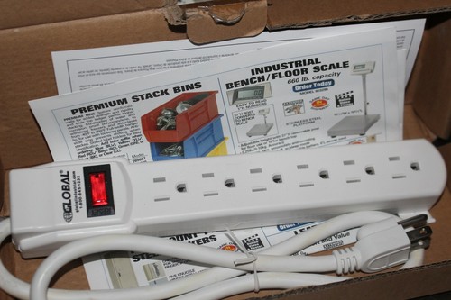 Global 6 Six Outlet Power Strip - Reinforced Casing and Rocker On-Off ...