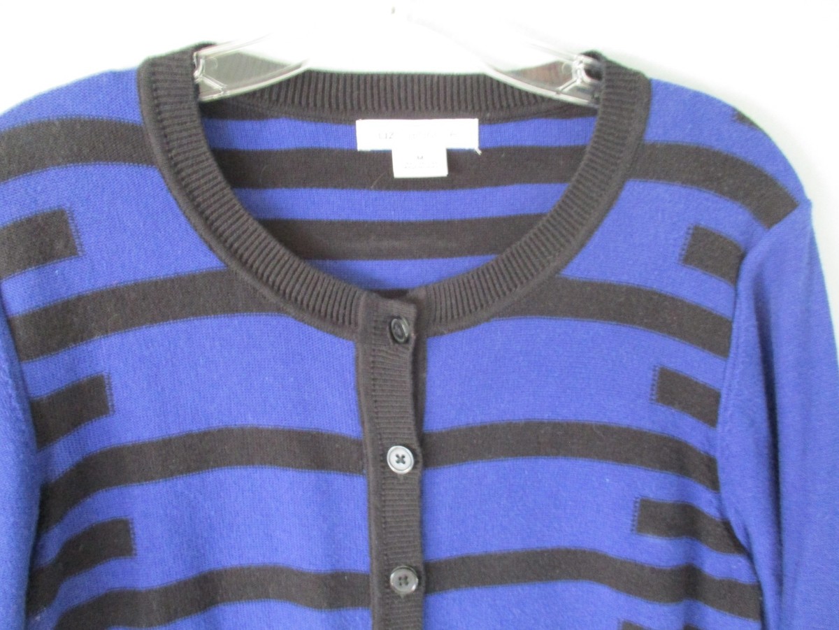Pull Femme Elizabeth By Liz Claiborne Bleu Manches Longues - Taille 3 Plus, Col V, Occasion Très Bon état